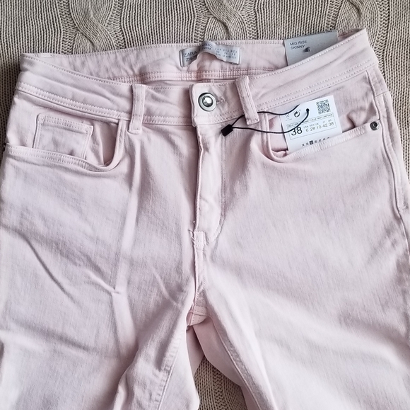 Zara Jeans New Zara Super Stretch Skinny Jeans Blush Pink Poshmark